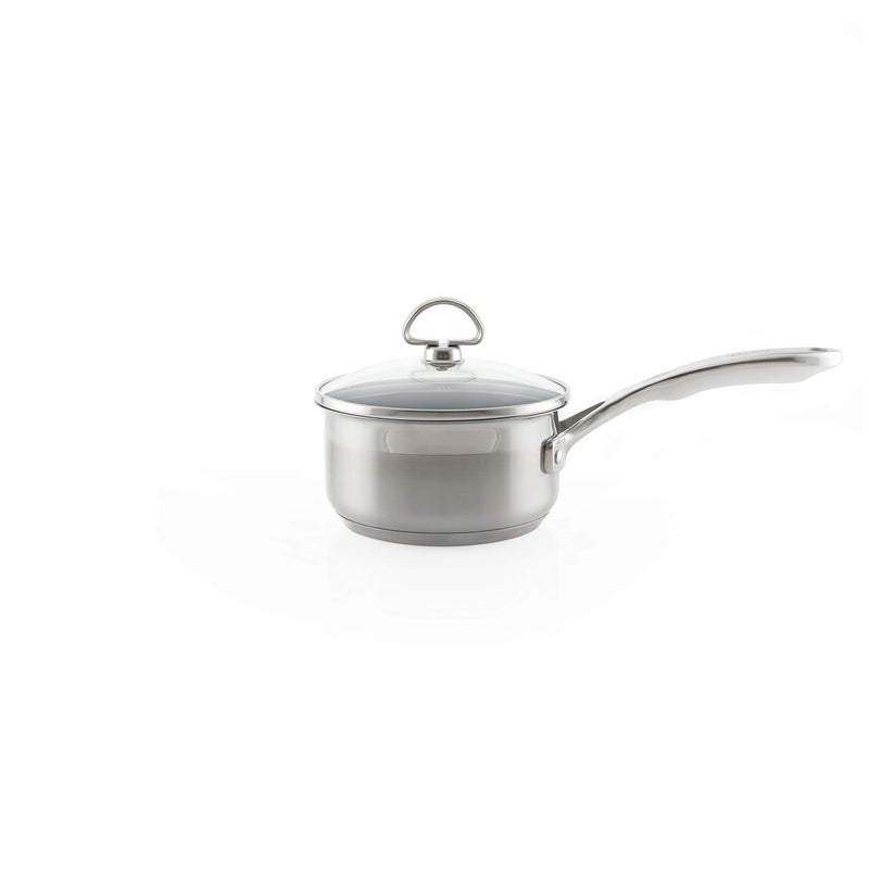 Chantal Induction 21 Steel 1 quart NonStick Saucepan with Tempered Glass Lid, Ceramic Non Stick, Brushed Stainless Steel - Image 3